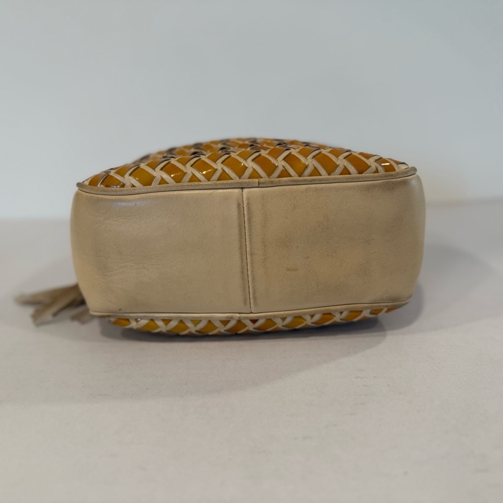 Bally Vintage Tan and Cream Woven Leather Bag - Picture 9 of 14